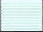 12 27/32 x 11  1-Part Continuous #15 Forms White with 1/2 in. Green Bar 
